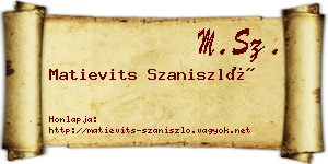 Matievits Szaniszló névjegykártya